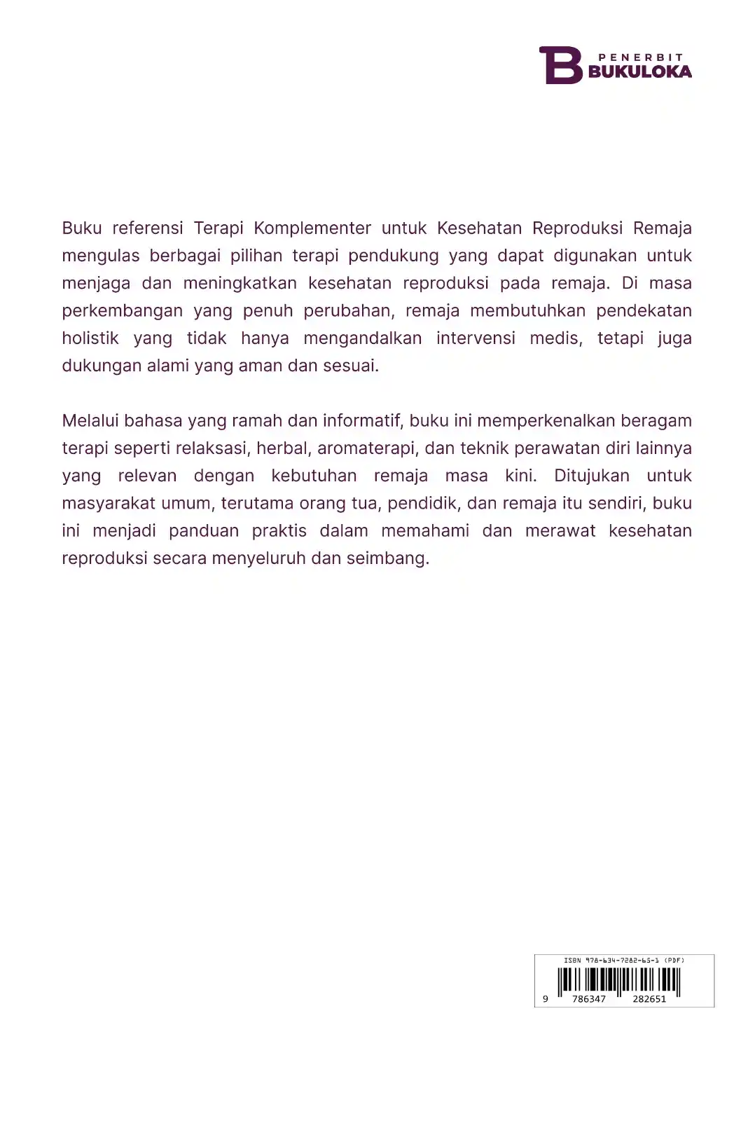 Terapi Komplementer untuk Kesehatan Reproduksi Remaja 