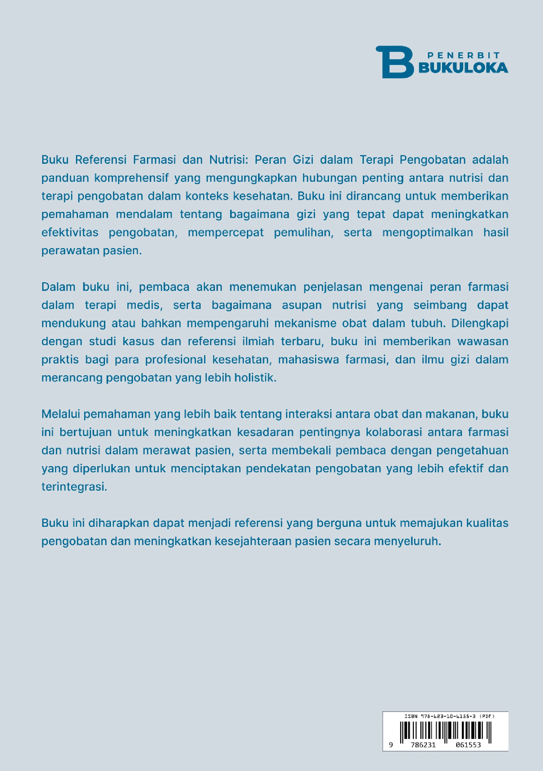 Buku Referensi Farmasi Dan Nutrisi: Peran Gizi Dalam Terapi Pengobatan