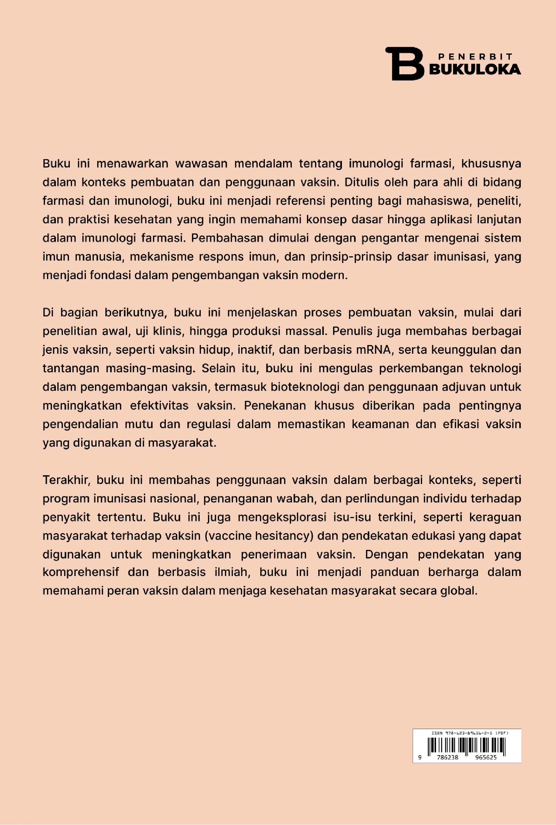 Buku Referensi Imunologi Farmasi:  Pembuatan Dan Penggunaan Vaksin