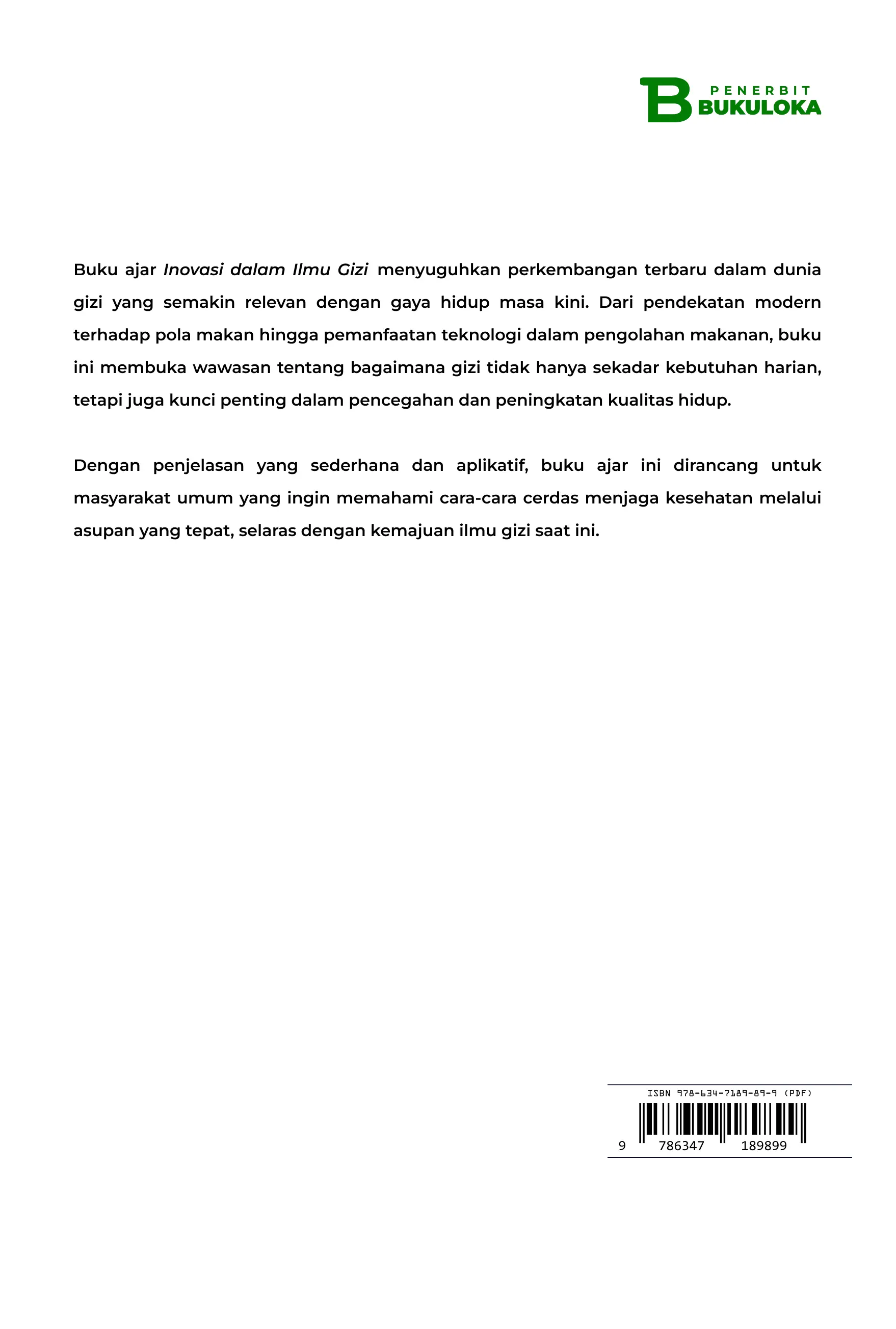 Inovasi dalam Ilmu Gizi