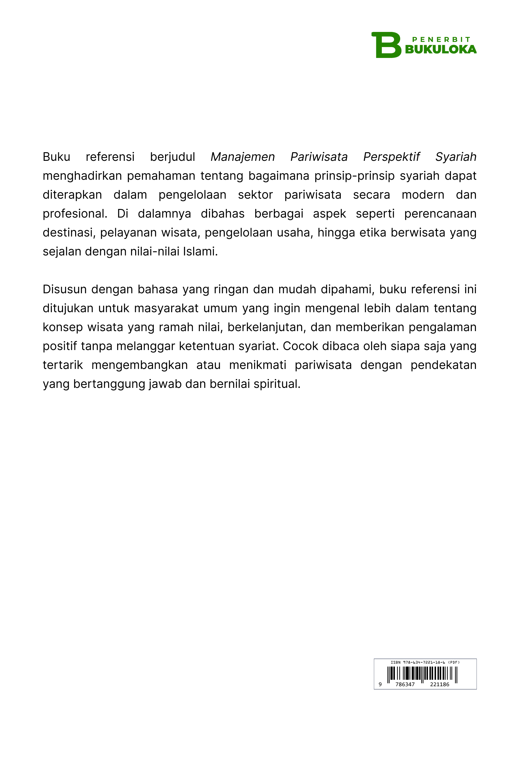 Manajemen Pariwisata  Perspektif Syariah