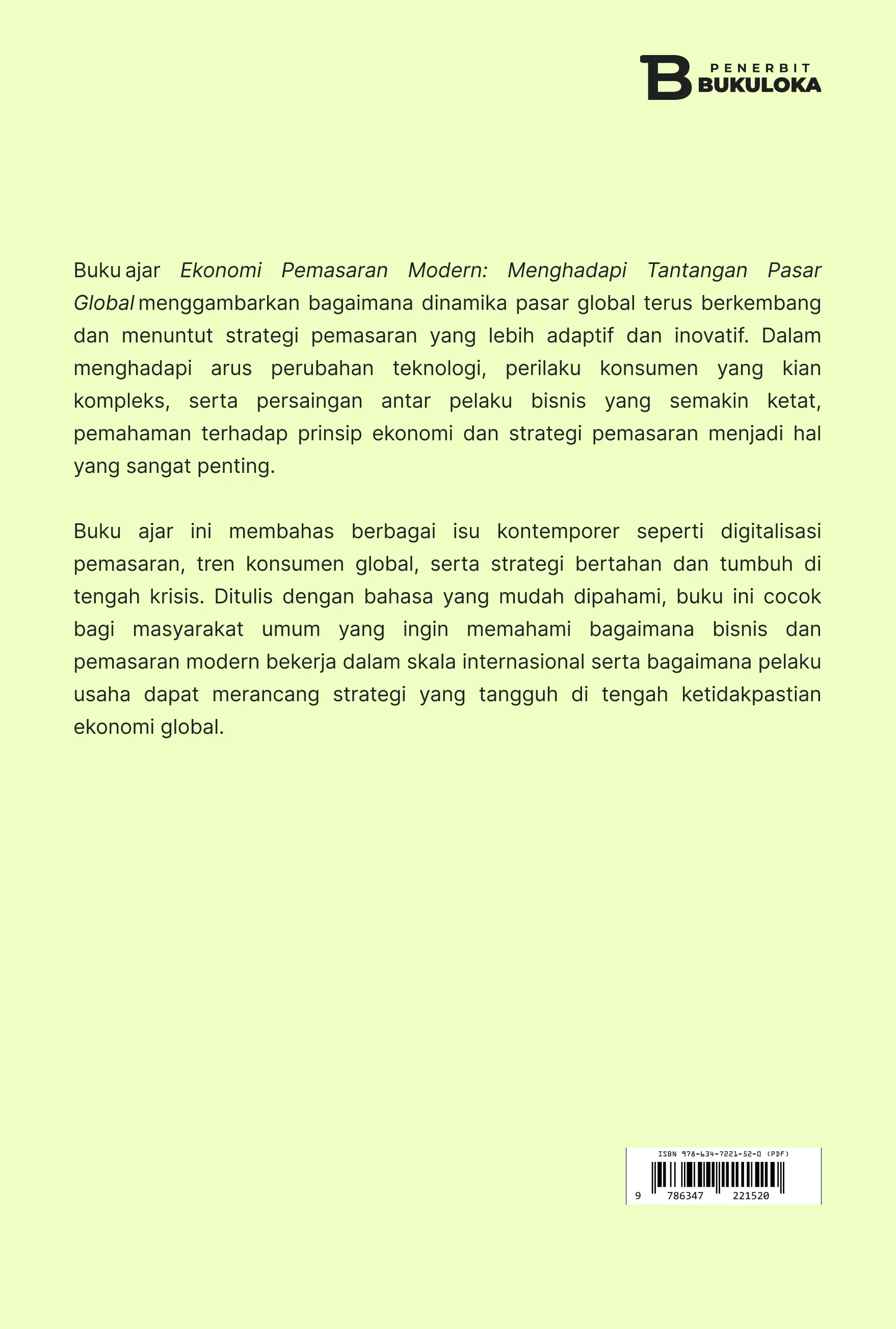 Ekonomi Pemasaran Modern:  Menghadapi Tantangan Pasar  Global 