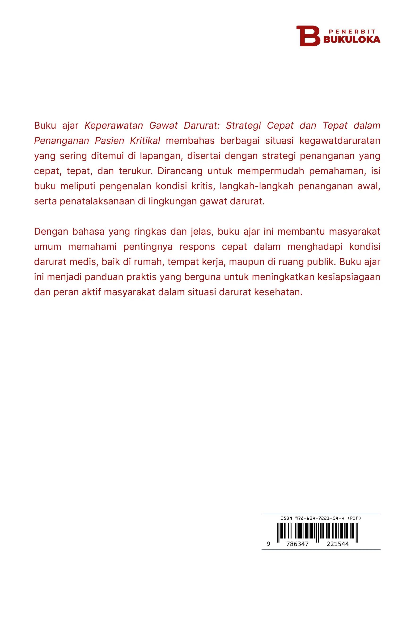 Keperawatan Gawat Darurat: Strategi Cepat  dan Tepat dalam Penanganan Pasien Kritikal 