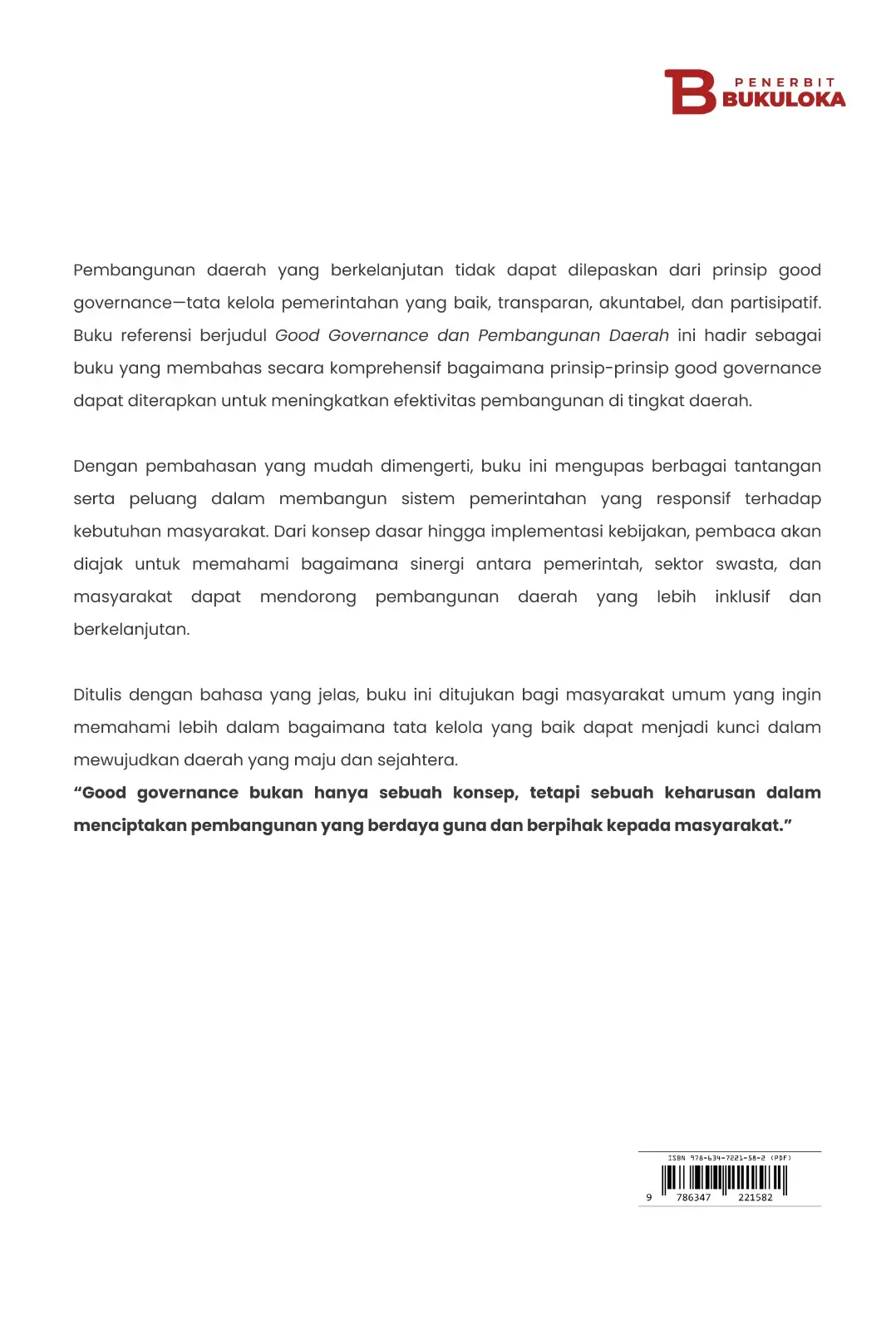 GOOD GOVERNANCE DAN PEMBANGUNAN DAERAH