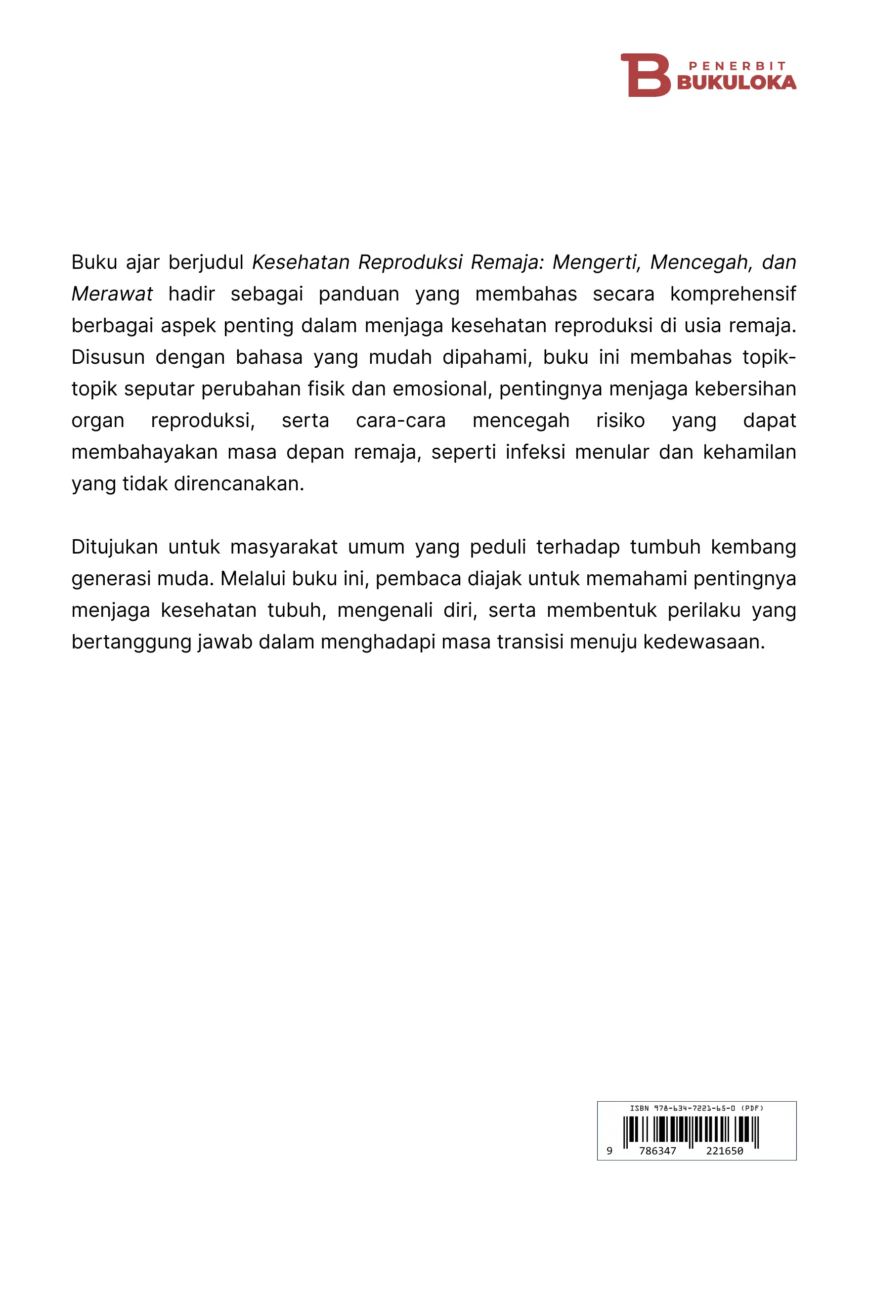 Kesehatan Reproduksi Remaja:  Mengerti, Mencegah, dan Merawat