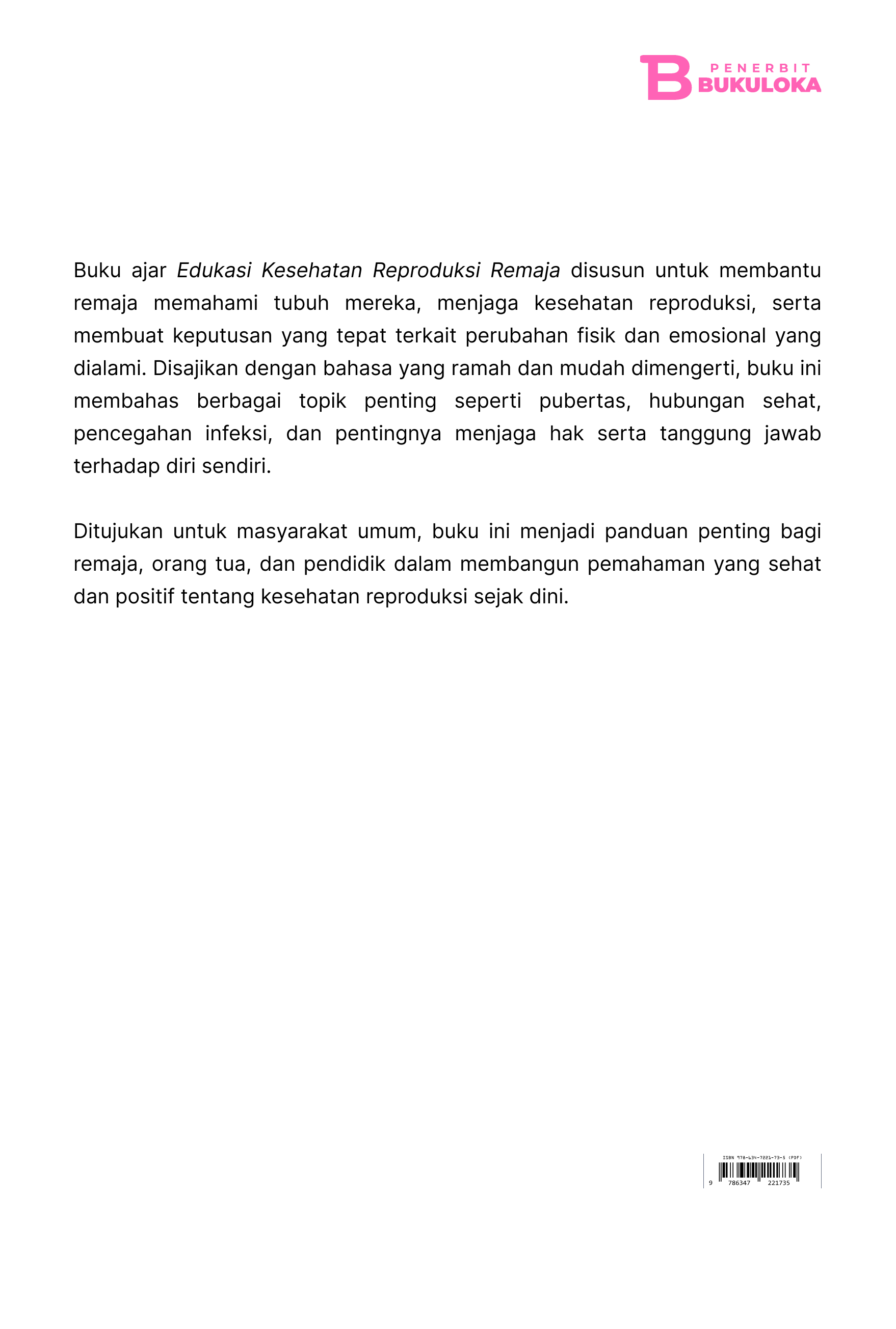 Edukasi Kesehatan Reproduksi Remaja