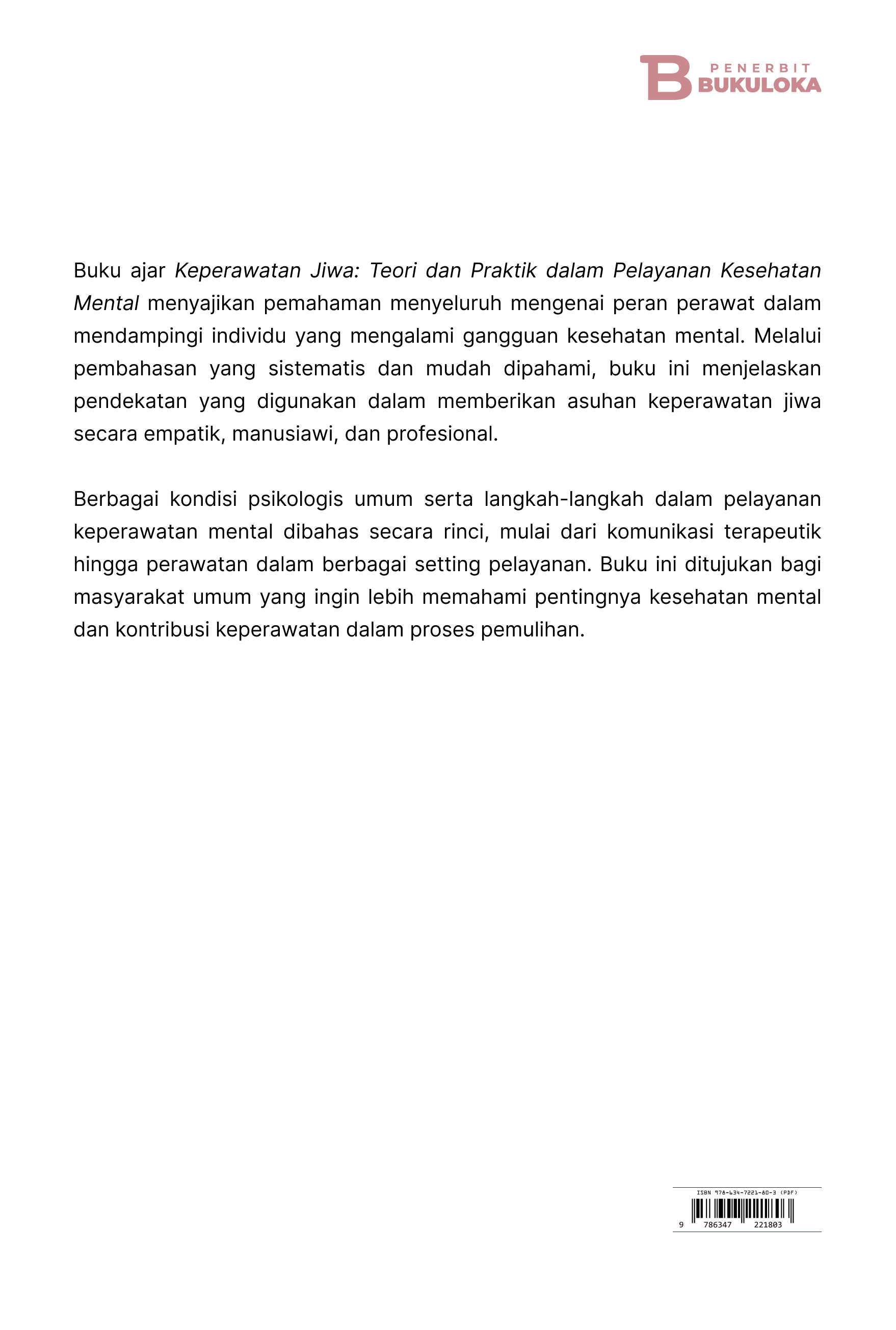 Keperawatan Jiwa: Teori dan Praktik dalam Pelayanan Kesehatan Mental 