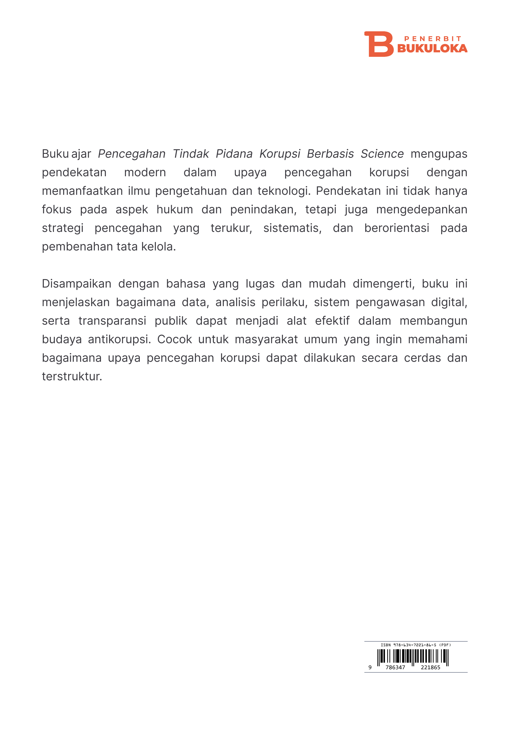 Pencegahan Tindak Pidana Korupsi Berbasis  Science