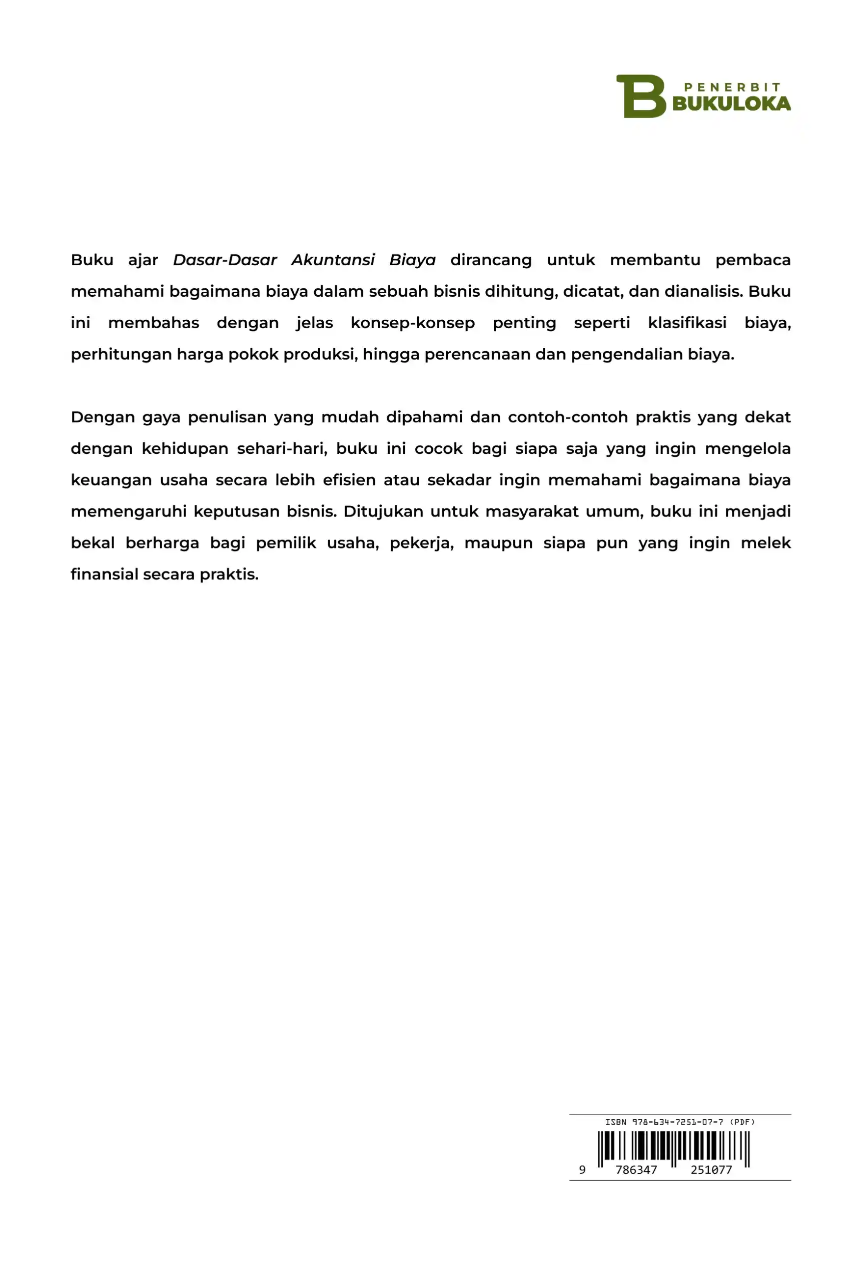 Dasar-Dasar Akuntansi Biaya