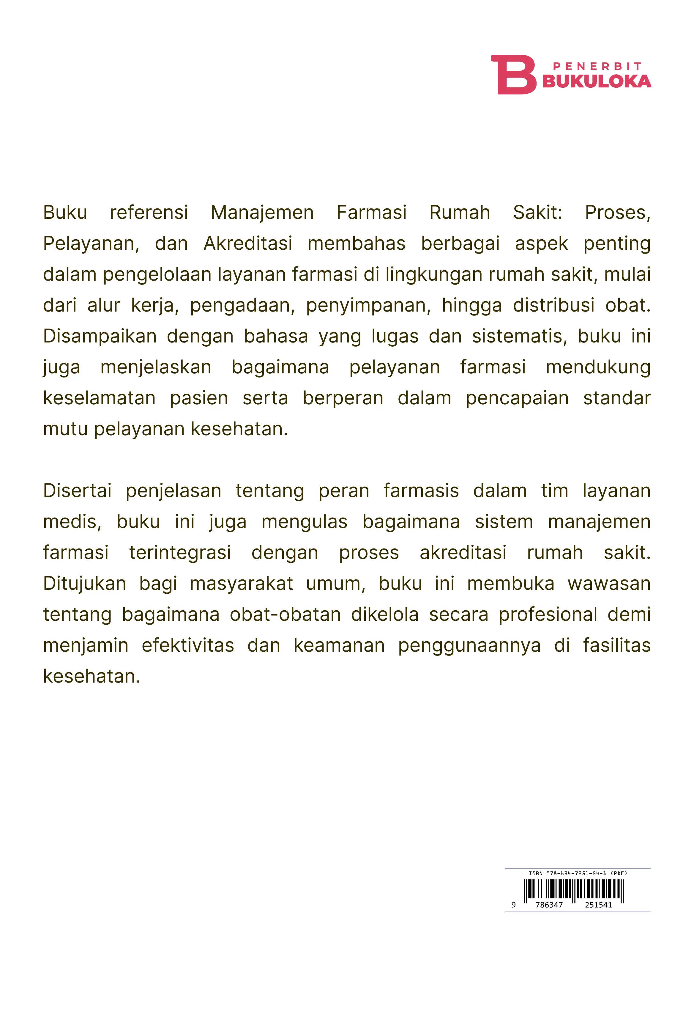 Manajemen Farmasi Rumah Sakit: Proses, Pelayanan, dan Akreditasi