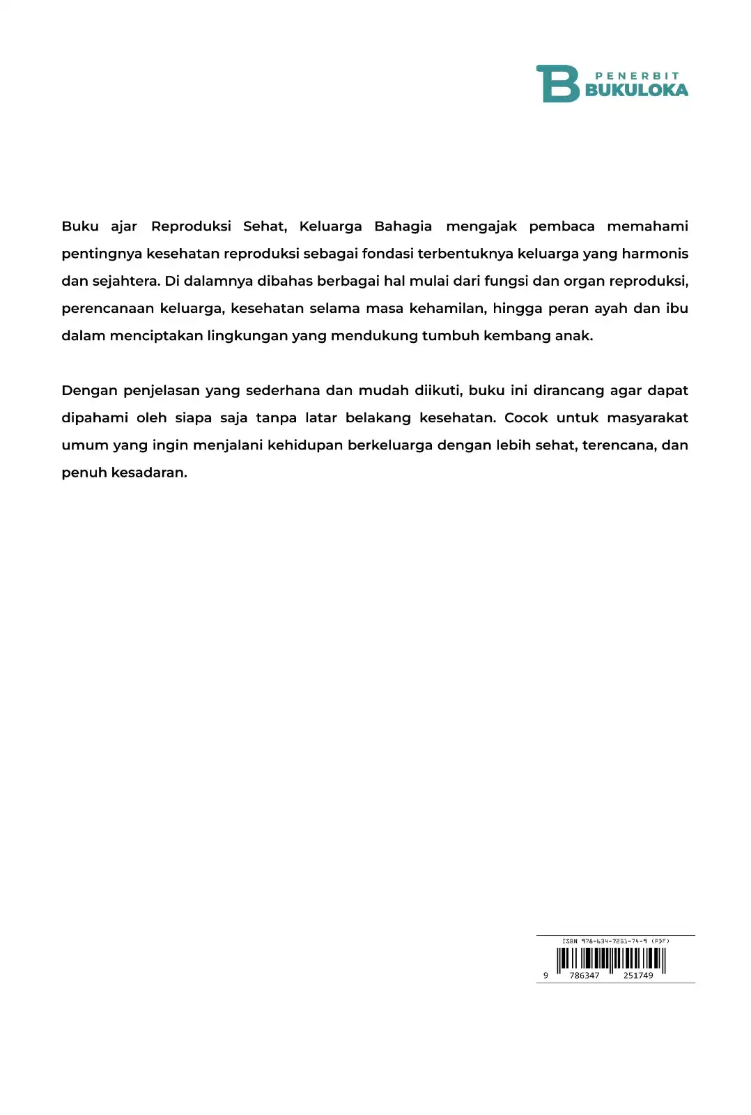 Reproduksi Sehat, Keluarga Bahagia 
