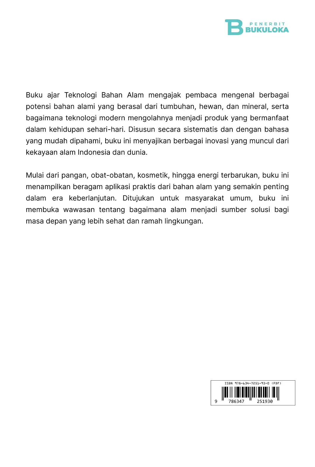 Teknologi Bahan Alam