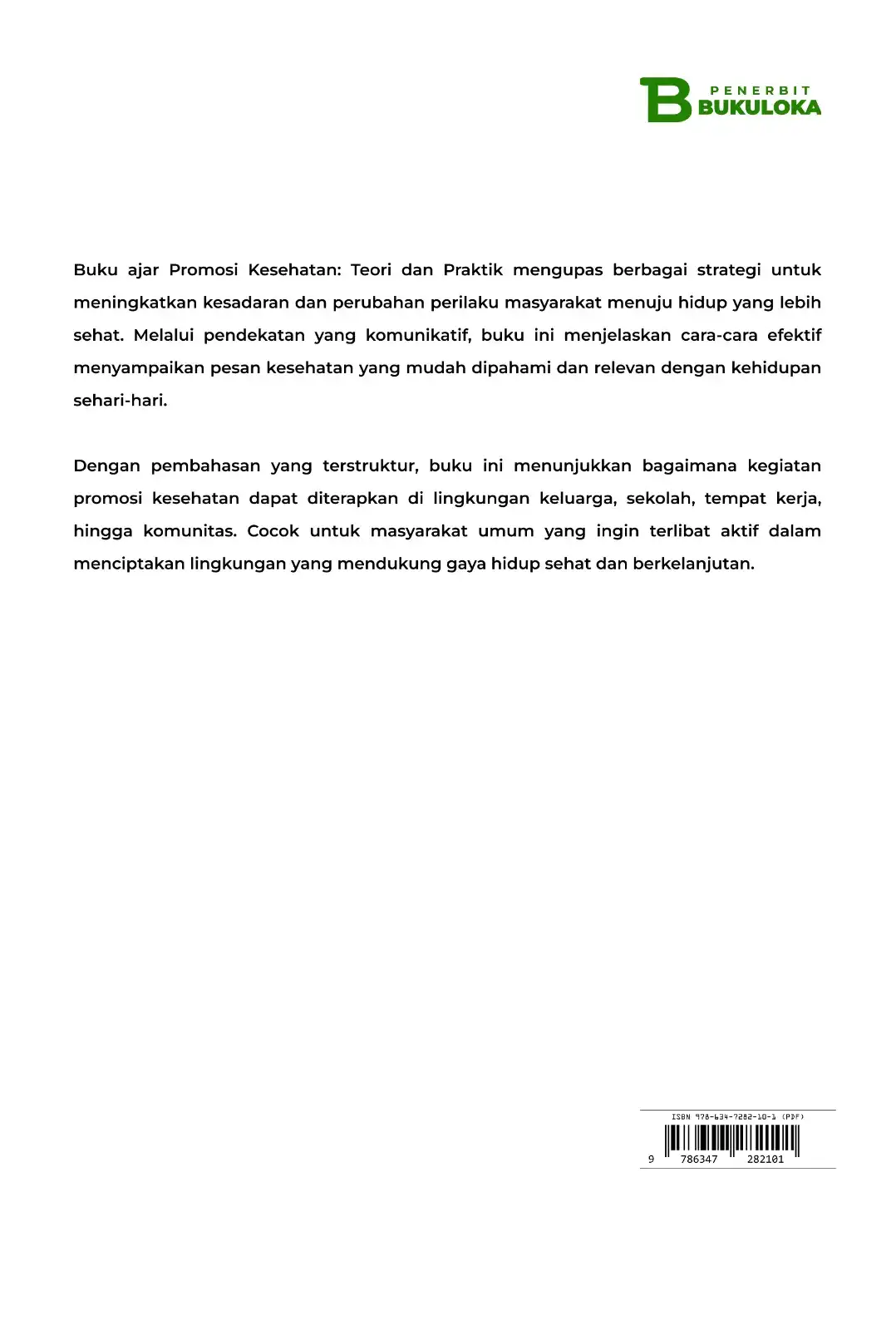Promosi Kesehatan: Teori dan Praktik 