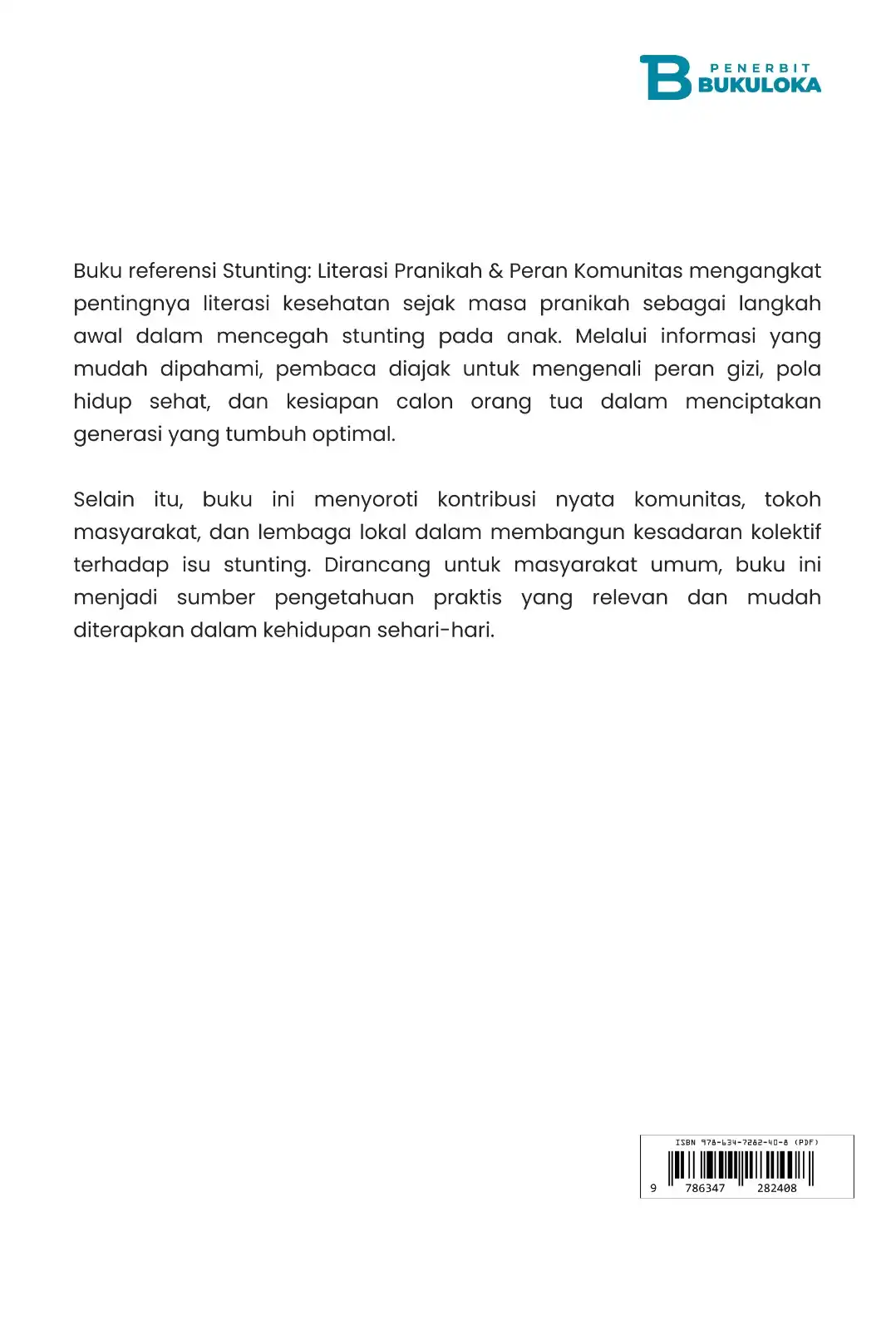 Stunting: Literasi Pranikah & Peran Komunitas